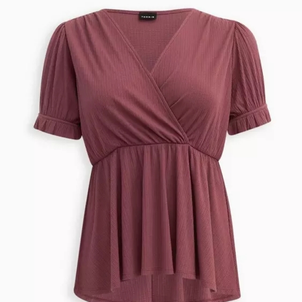 Torrid Ribbed Surplice Top 4X - Picture 5 of 6